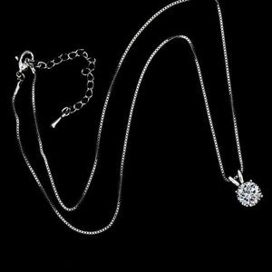 2 Ct diamond Round Brilliant Cut 14k GP necklace